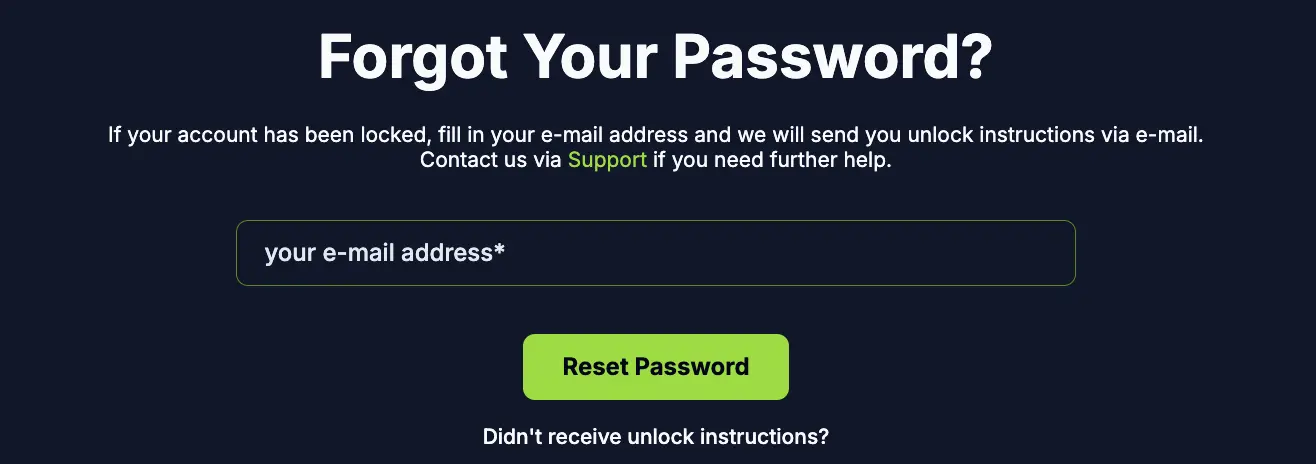 Password recovery form